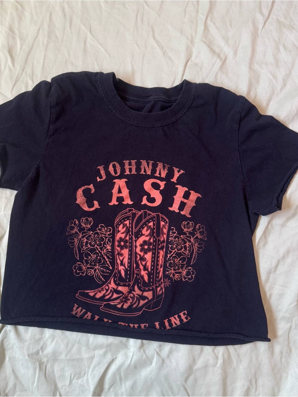 Johnny Cash Cropped Graphic Tee